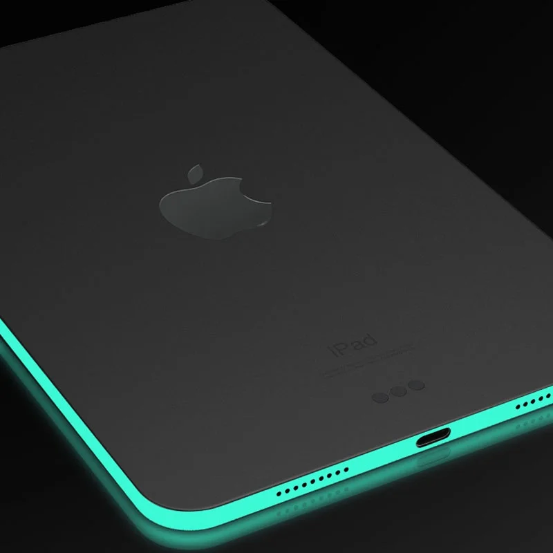 IPad Pro 2021 2020 2018 12.9 11 Air4 10.9 Mini 6 8.3 다채로운 발광 프레임, 어두운 측면 필름 커버 보호대 스티커