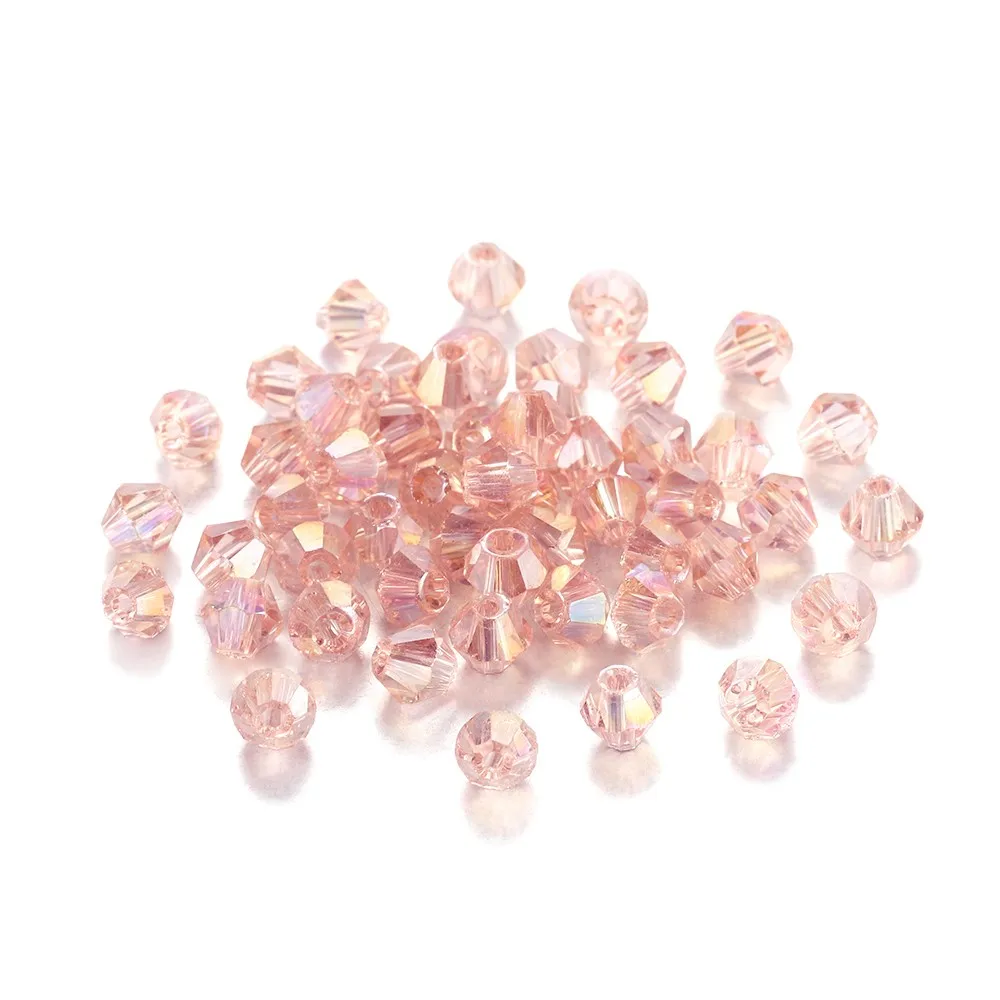 Shimmering AB Glass Bicone Beads – 200Pcs