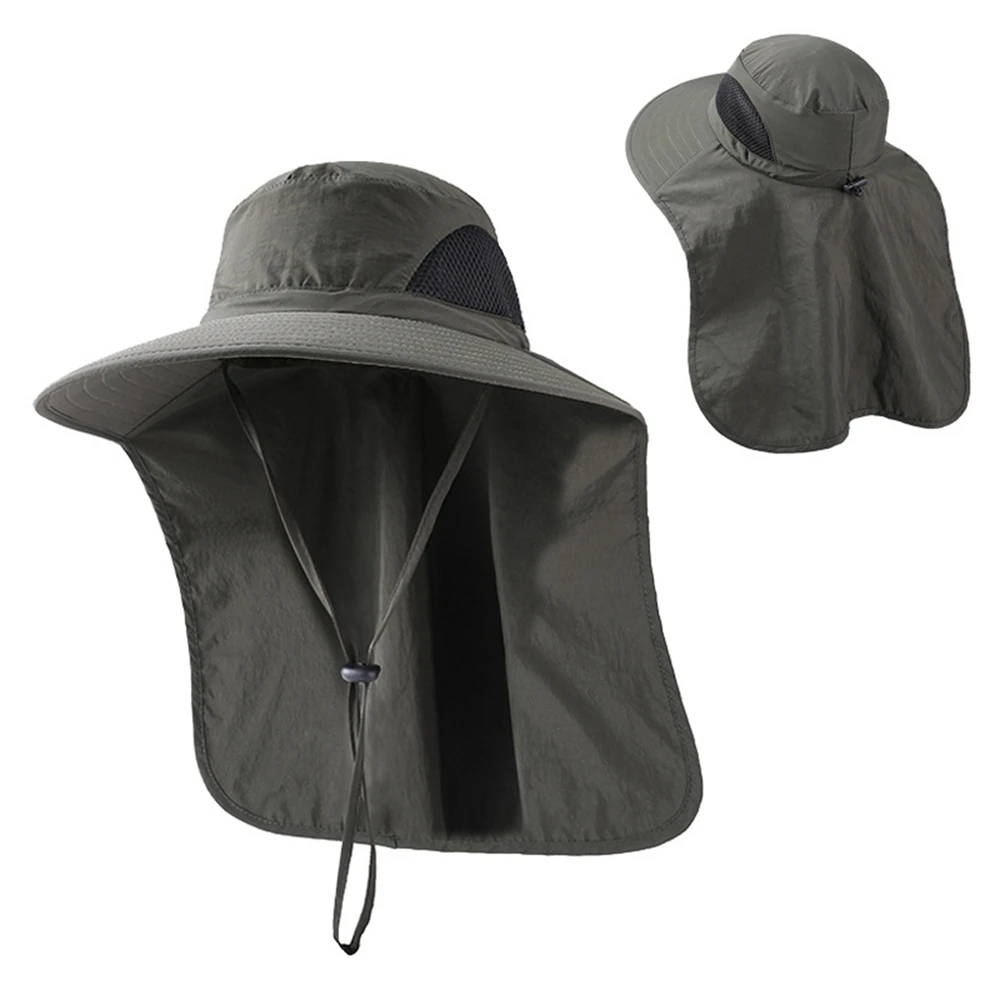 Sun Hat with Neck Flap Sun Protection Outdoor Hiking Hat Safari Caps for Men And Women Mesh Fishing Breathable