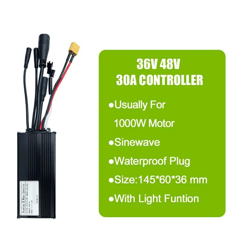 36V/48V Bicycle Lithium Battery Modification Accessories 30A 1000W Three-Mode Fully Waterproof Small Kit GD06 LCD Meter Durable