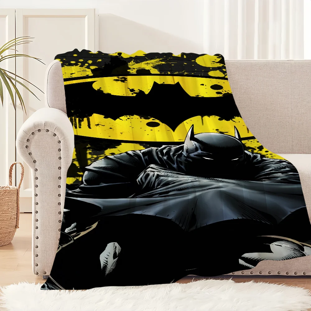 Super Hero B-BatmanS Cool Blanket Soft Plush Nap Sofa rug for Living Room Warm Office Bedroom Birthday Home Travel Kid Gifts 6