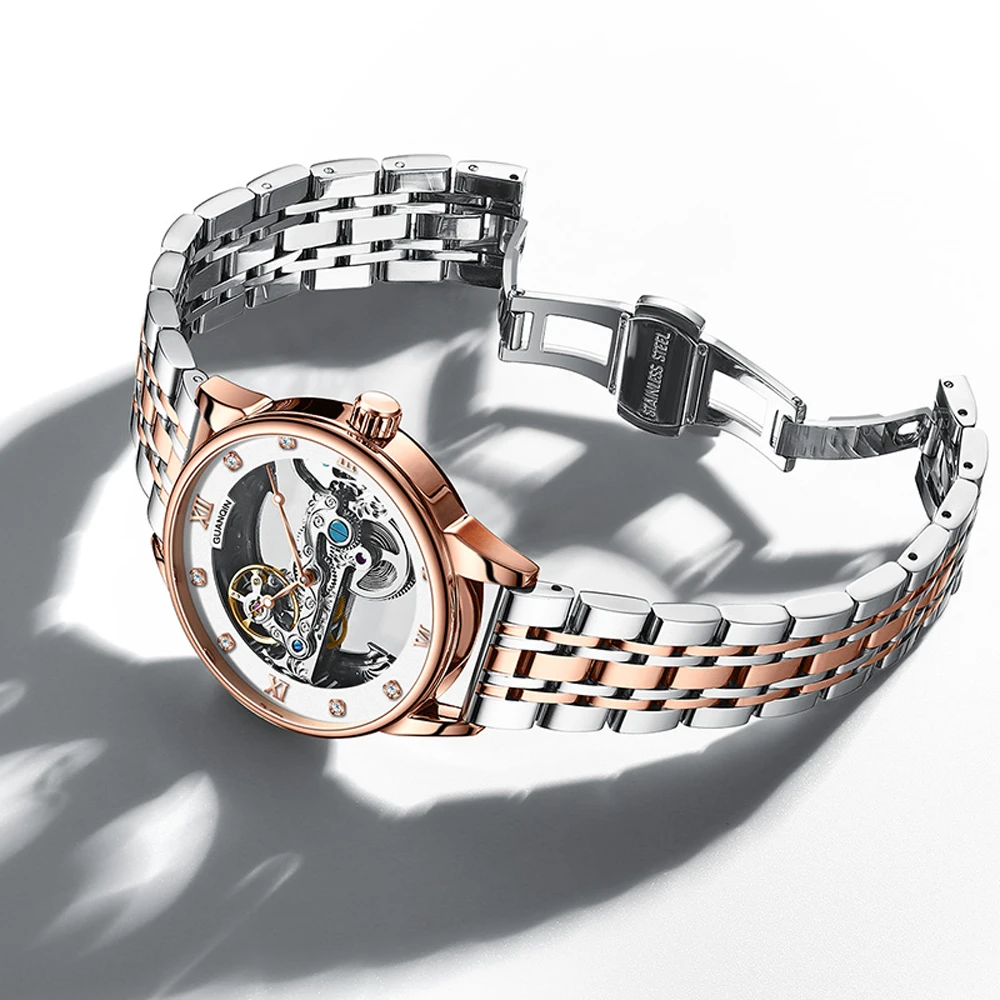 2024 New GUANQIN Men's Watches Top Luxury Men Mechanical Wristwatches Automatic Watch For Men Stainless Steel Waterproof Clock