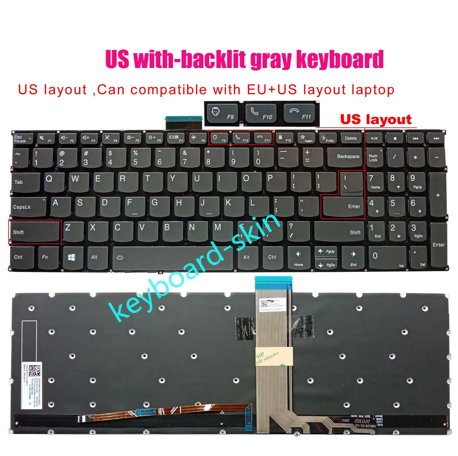 

New US Backlit Keyboard For Lenovo V15 G2-ALC V15 G2-ITL V15 G2 IJL Laptop