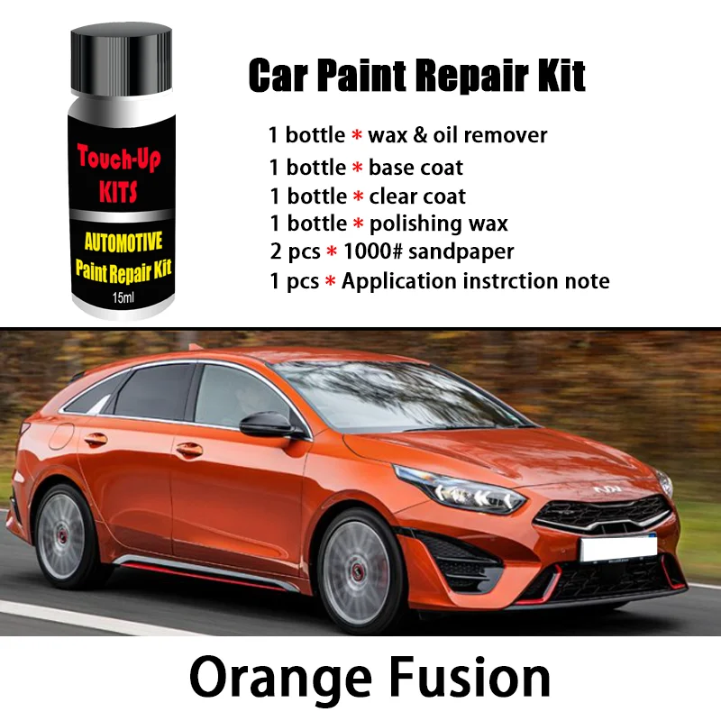 ScratchesHappen Touch Up Paint Kit - Sunset Orange O6 For Kia (Paint, Clear, Primer)