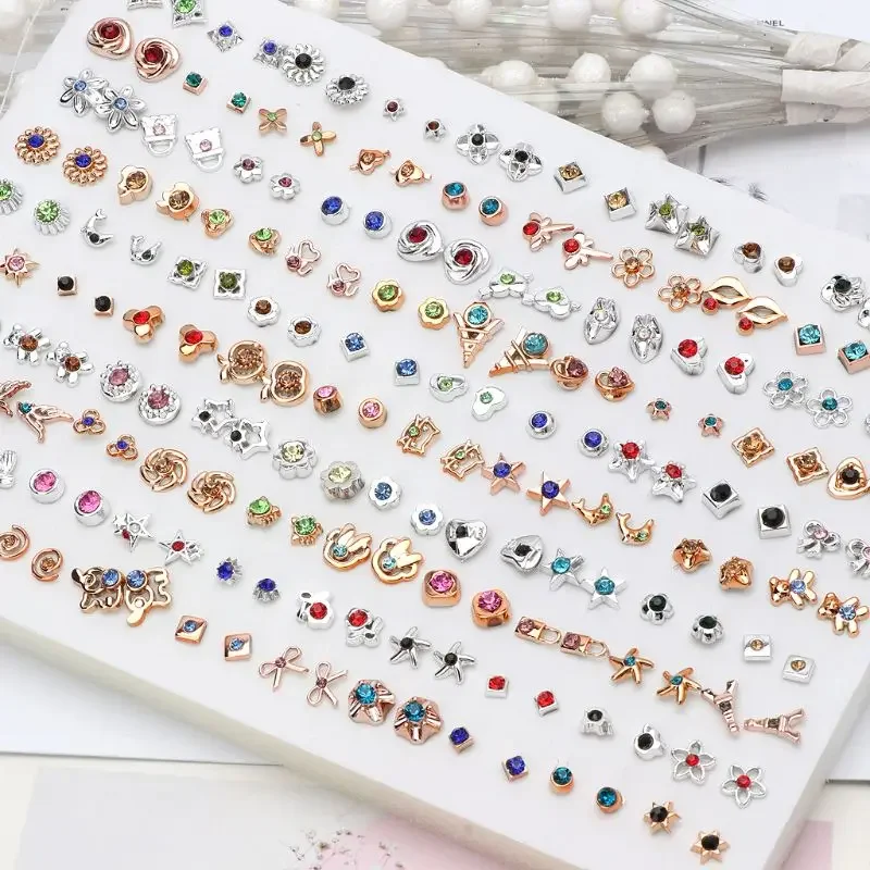 100Pairs Flower Women'S Earrings Set Assorted Styles Polymer Clay Earrings Lot for Kids Fashion Jewelry Gift 5