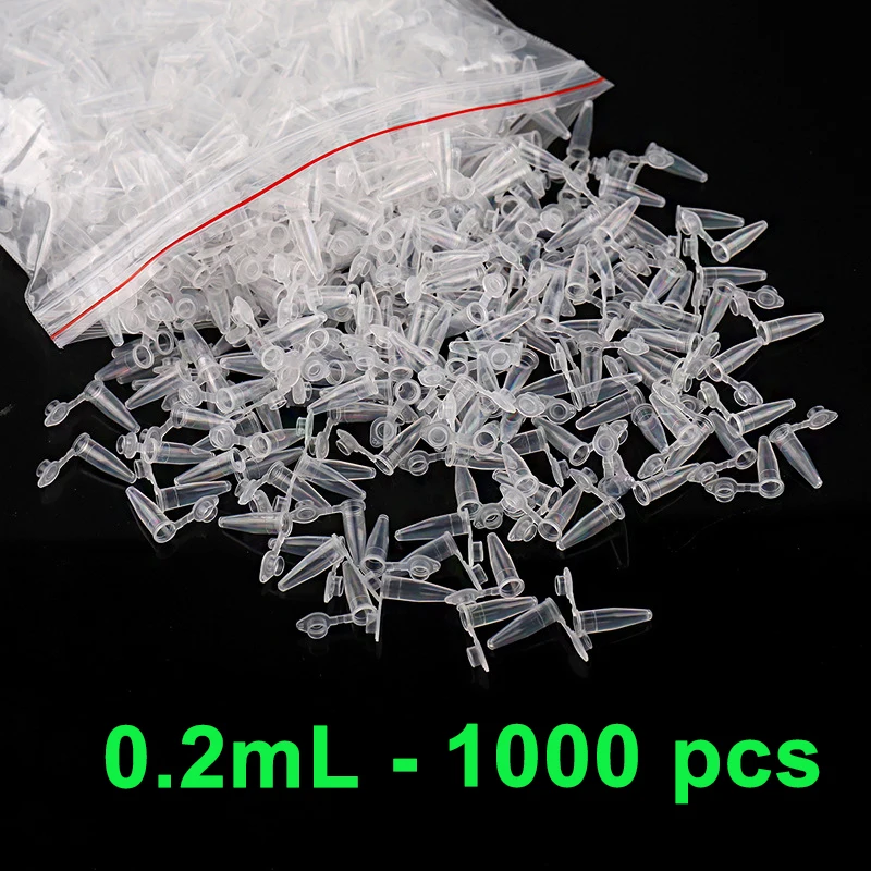 

0.2ML Micro Centrifuge Tubes Experiment Test Tubes Transparent Plastic Tube Container For Science Or Laboratory Lid , 1000pcs