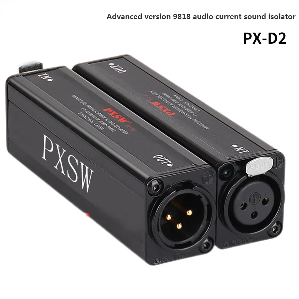 

1 PCS PX-D2 Professional XLR Audio Current Sound Isolator To Eliminate Common Ground Interference Black