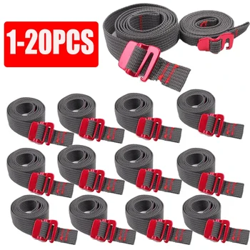 1-20PCS Hiking Climbing Tension Belts Buckle Tie-Down 1.5m Belt Cargo Straps Cord Tape Nylon Rope with Quick Release Hook 1