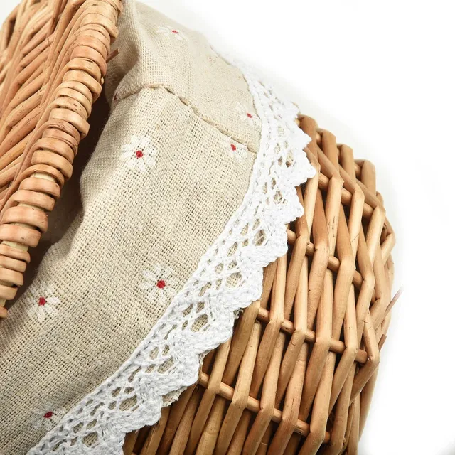 Kézzel Készített Fonott Kosár Erkély Kertek Tároló Barbecue Család Kertészet Virág Piknik - Image 4