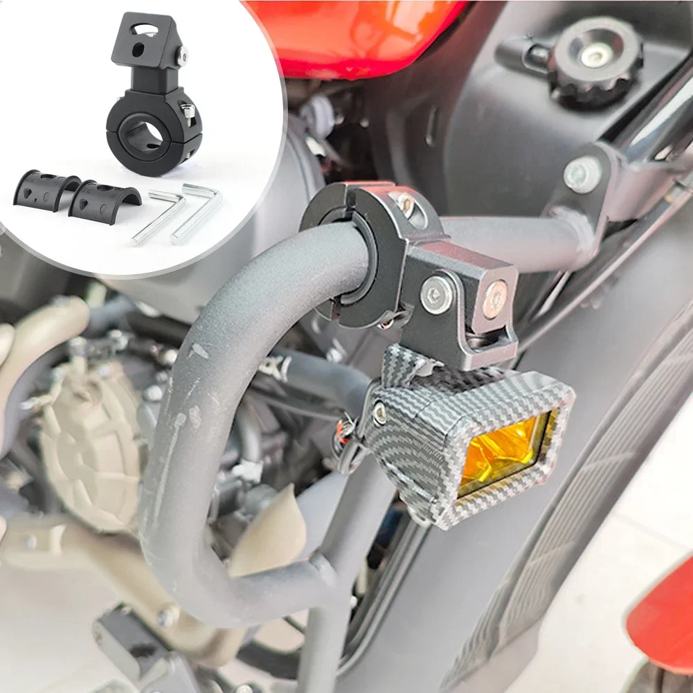 Adjustable Motorcycle LED Light Brackets Bumper Modified Headlight Mount Bracket Universal Mount Kit Internal Diameter 18-32mm motorcycle light bracket motorcycle headlight clamp motorcycle headlight mount