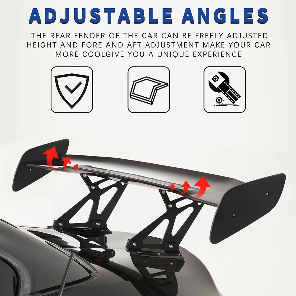 Universal 57" 3D 3DI GT JDM Racing Car Trunk Lid Real Carbon Fiber Rear Wing Spoiler Upper Splitter For Honda Toyota VW Benz