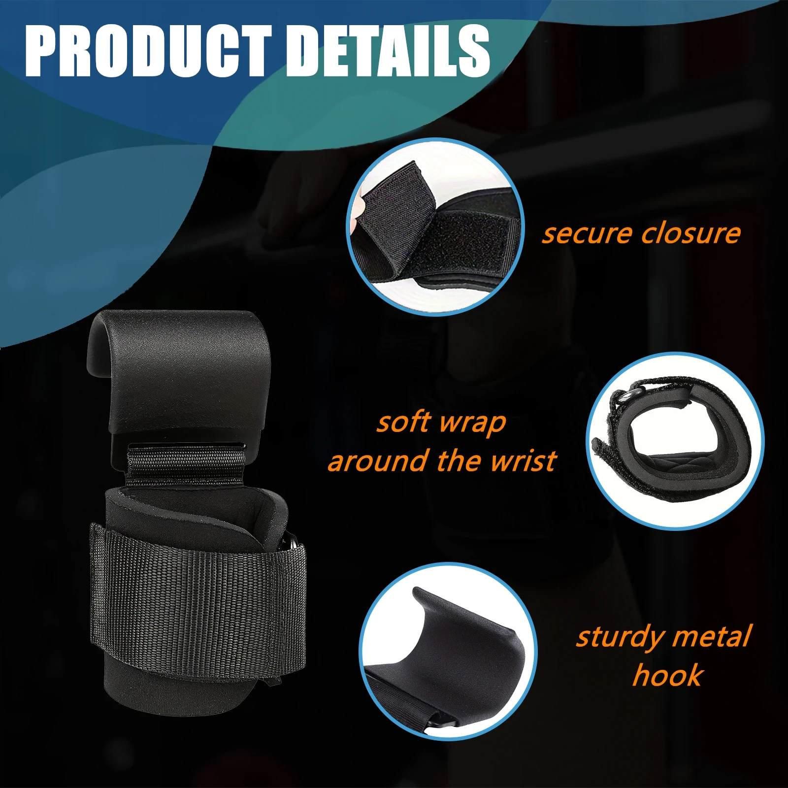 Premium Wristband with Hook Supports Intense Pull-up Exercises Enhances Weight Lifting Performance 1 Pair, fitness wristband