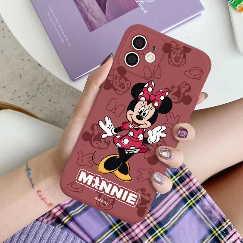 Donald Duck Mickey Minnie Mouse case For iPhone 13 12 11 Pro Mini X XR XS Max SE 6 6S 7 8 Plus Phone Case liquid silicone cover iphone 12 pro max leather case