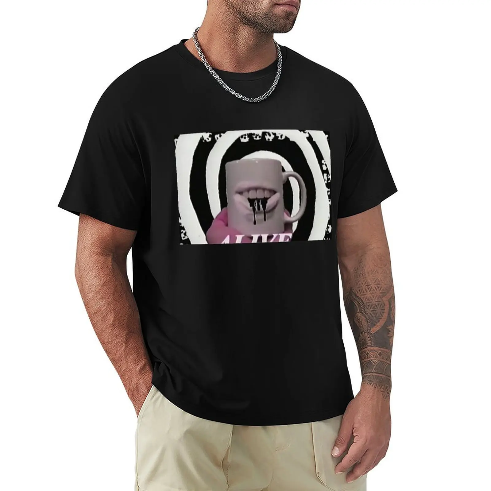 

a l i v e T-shirt aesthetic clothes cute tops plain Men's t-shirts