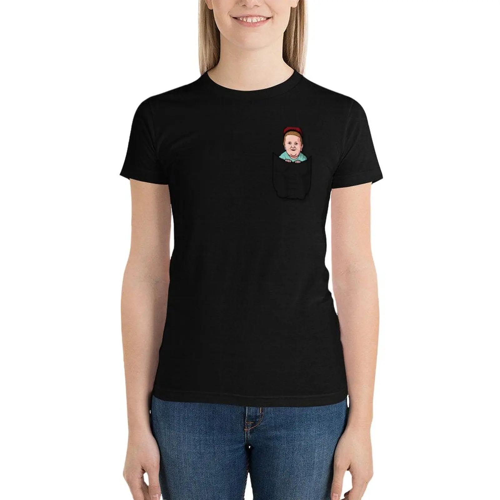 Hasbulla Pocket T-Shirt Short sleeve tee Female clothing Women's cotton t-shirt