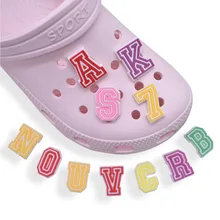 

Hot Sale Colorful Alphabet Shoes Charms Luminous Silicone Croc Accessories Backpack Ornament Charms Decoration Kids Party Gifts