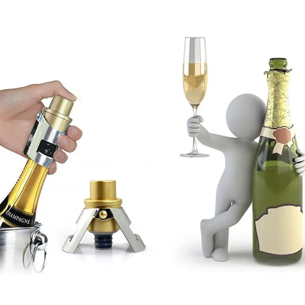 진공 샴페인 스토퍼, 압력 펌프 포함, 피즈 캡 유지, 와인 플러그 버블 실러, Cava Prosecco 실리콘 스파클링 병, U8Q9