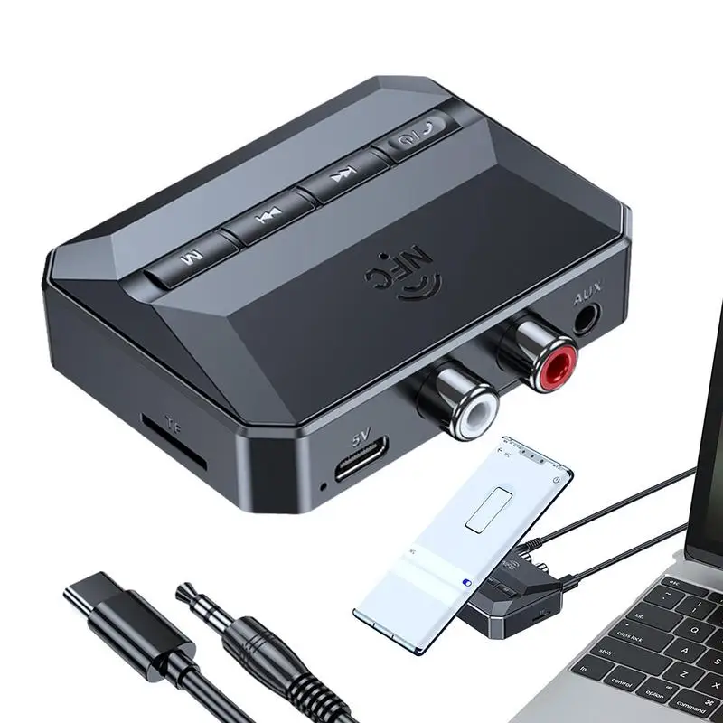 

Audio Adapter Kit Long Range Transmitter Receiver BT 5.3 Wireless Adapter With Low Latency HD Audio Adapter For Headphones
