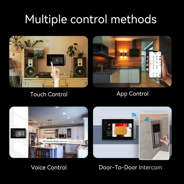 RERE Tuya Smart Home Control Panel Max 10.1inch Touch Screen with Bluetooth Zigbee Gateway Built-in Building Intercom Compatible 5