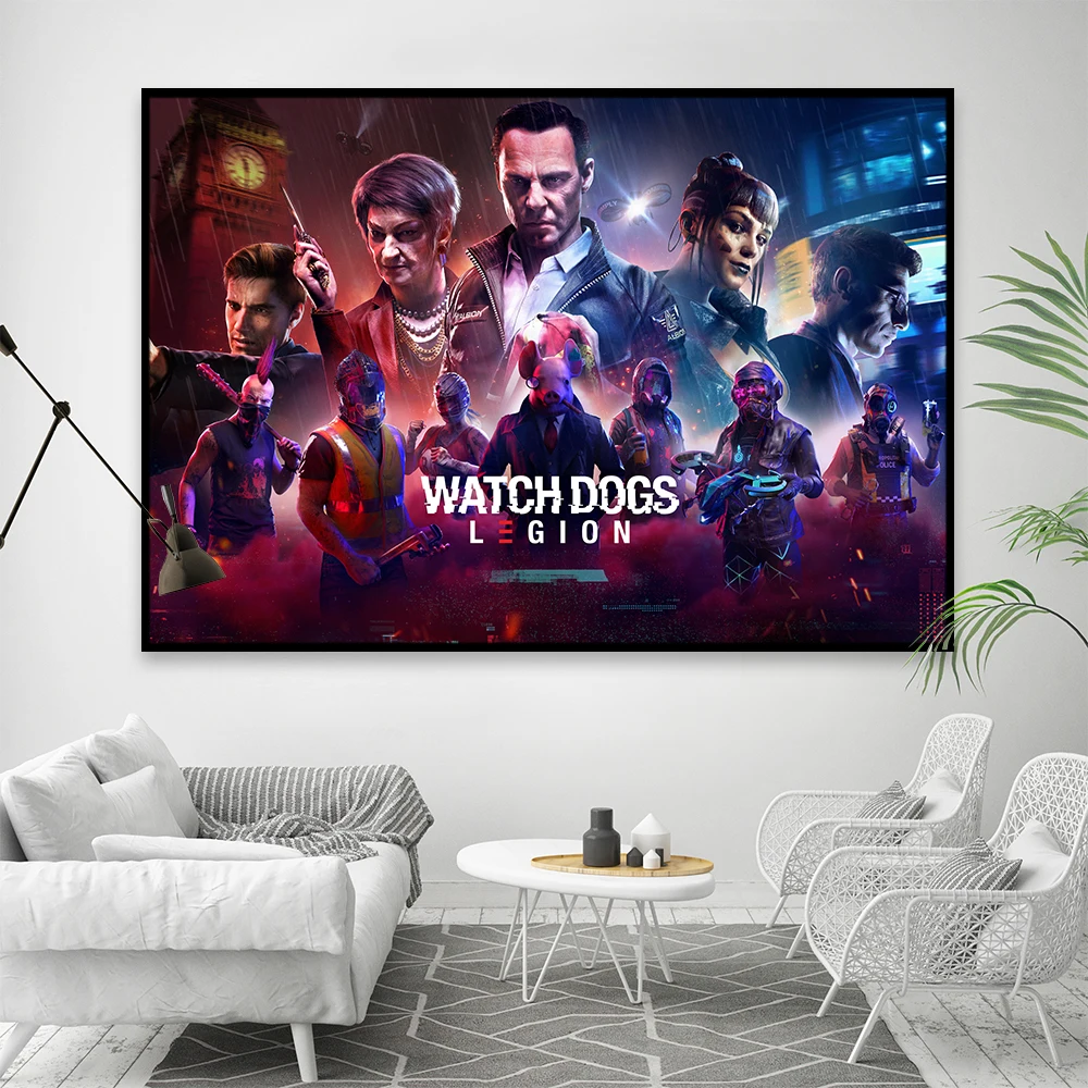 Pc Game Watch Dogs 2 Canvas Painting Hd Large Wall Art Pittura Decorativa Home Bedroom Decor Painting Custom Size