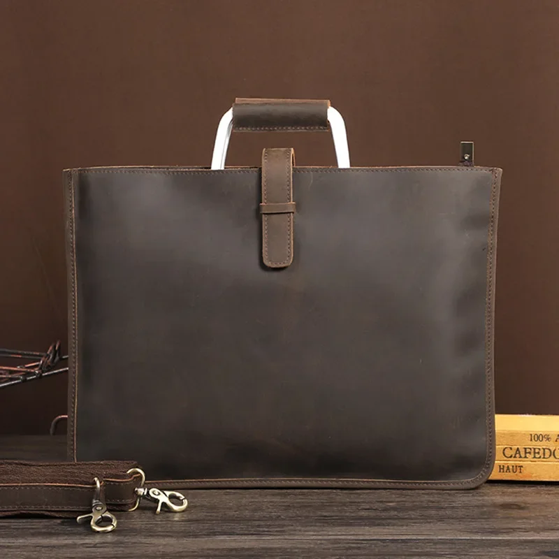 

Bolso Men's Bags Ipad File Briefcase Designer Man Hombre Bag Horse Brand Laptop Leather Crazy