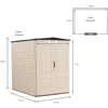Large Plastic Weatherproof Outdoor Storage Shed with Double Wall Construction for Backyard, Garden, and Patio, Sandstone 2