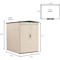 Large Plastic Weatherproof Outdoor Storage Shed with Double Wall Construction for Backyard, Garden, and Patio, Sandstone 2