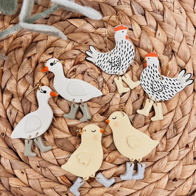 New Chick/duck/rooster Shape Polymer Clay Cutters Cute Soft Pottery Mold DIY Earrings Necklace Jewelry Cutting Pottery Tools polymer clay tools,pottery tools,clay sculpting tools,pottery sculpting tools,clay craft tool