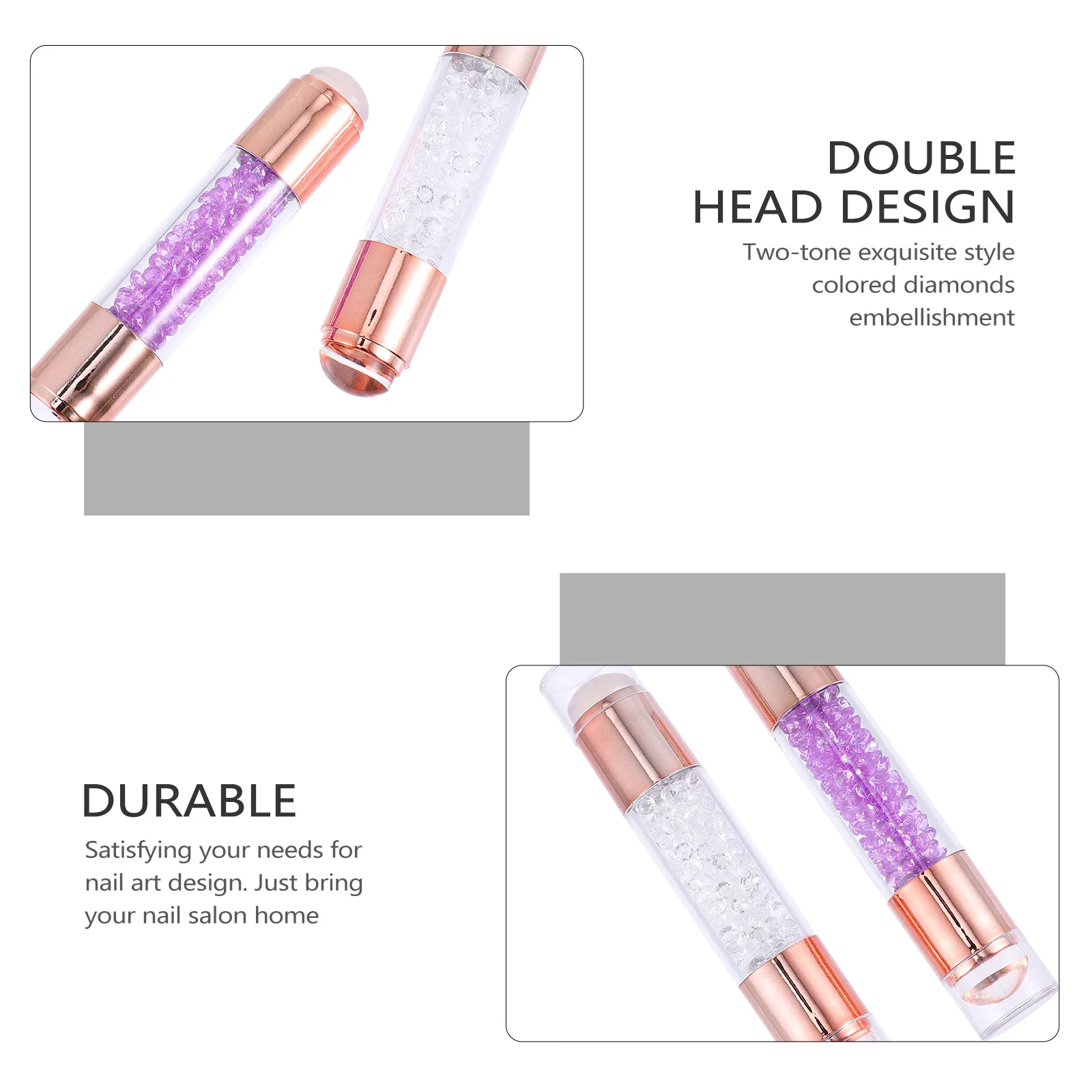 2 Pcs Nail Stamp DIY Manicure Stamper Tool Tools Jelly Silica Gel Small Polish 3