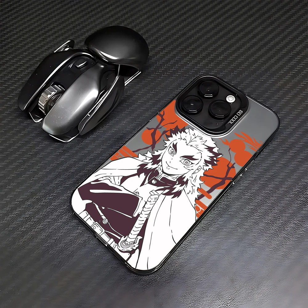 thumbnail image 1 of Funda de teléfono Anime Demons Slayers para iPhone, carcasa trasera a prueba de golpes, mate caramelo, 16, 15, 14, 13, 12, 11 Pro Max, X, XR, XSMAX, 8, 7 Plus, 1 of 5