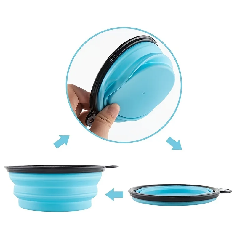 Portable Pet Food Bowl  Durable TPR Bowl  Cat and Dog Food Pet Silicone Collapsible Bowl Portable Travel Outdoor Water Food Bowl 5