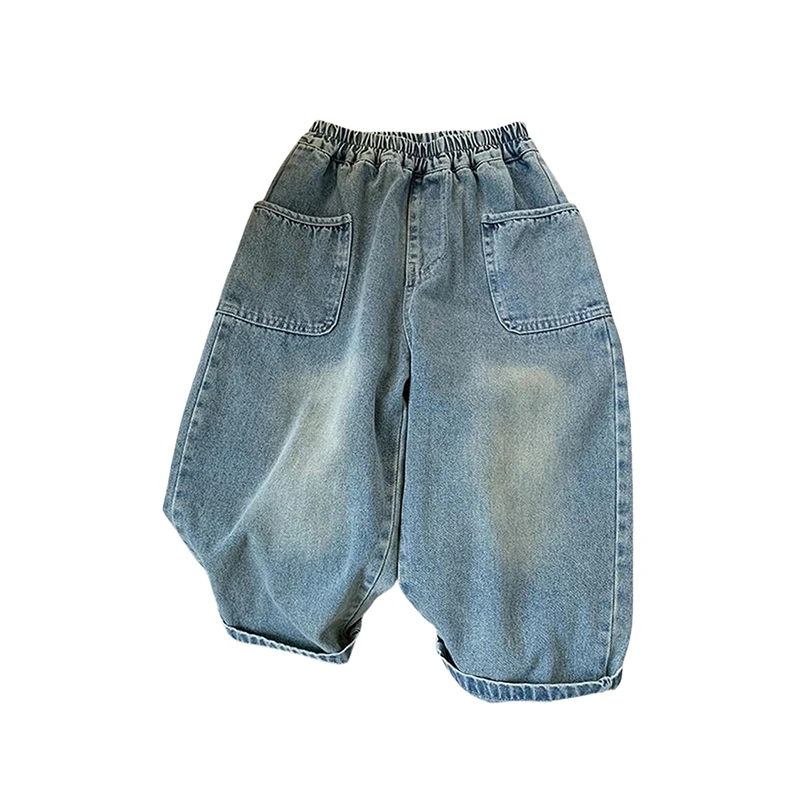 thumbnail image 1 of Pantalones vaqueros para niños, pantalones vaqueros con letras de dibujos animados para niños, pantalones casuales para niñas, ropa para niños de 1 a 6 años de primavera y otoño, 1 of 6