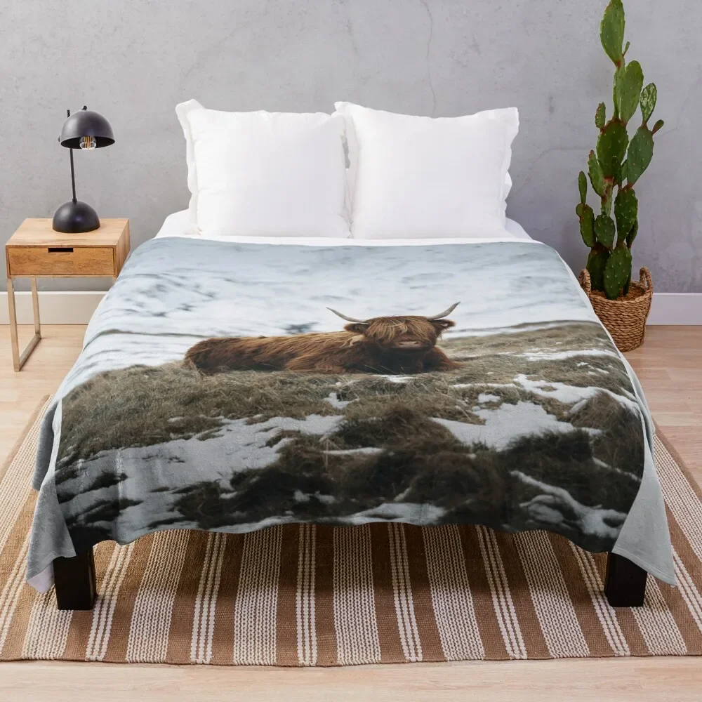 

Highland Cow - Realistic Throw Blanket Thermal Sofa Quilt Blankets