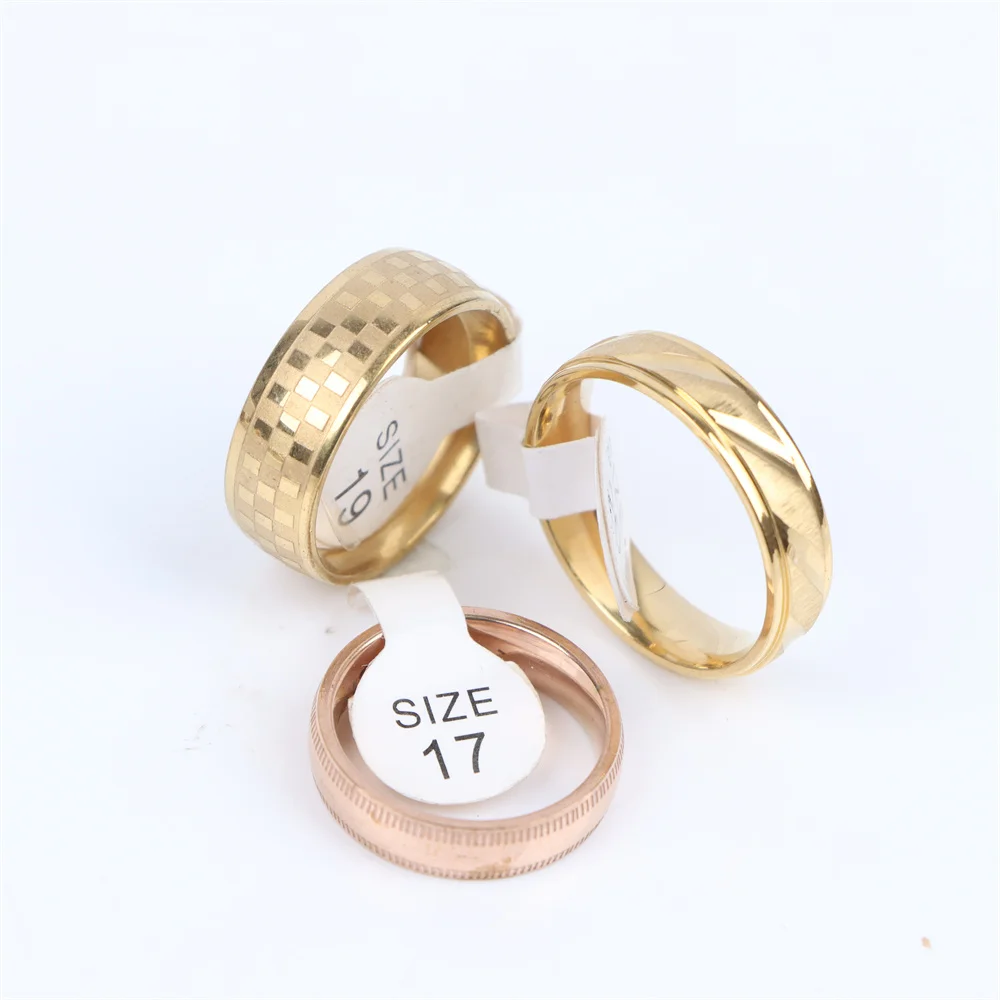 10/20Pcs/Lot Fashion Multi Style Zircon Spinner Punk Stainless Steel Rings For Men Women Wedding Anniversary Party Jewelry Gift 5