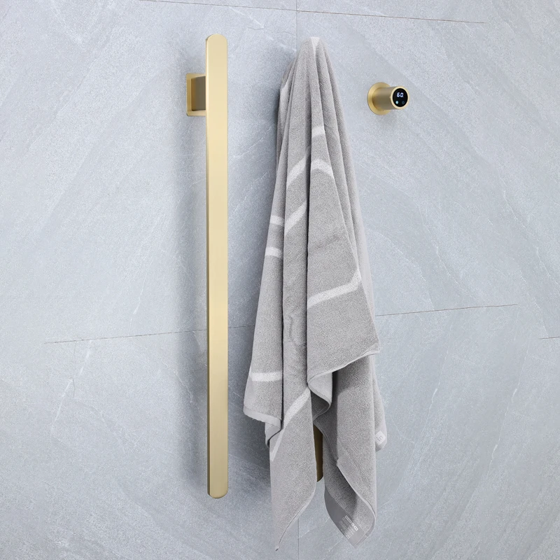 ทองสมาร์ทไฟฟ้าอุ่นราวแขวนผ้าอุณหภูมิเวลาควบคุมผ้าเช็ดตัวอุ่นซ่อนสายไฟชั้นวางผ้าขนหนูไฟฟ้า 1