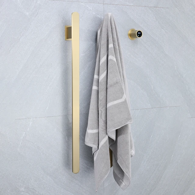 ทองสมาร์ทไฟฟ้าอุ่นราวแขวนผ้าอุณหภูมิเวลาควบคุมผ้าเช็ดตัวอุ่นซ่อนสายไฟชั้นวางผ้าขนหนูไฟฟ้า 1