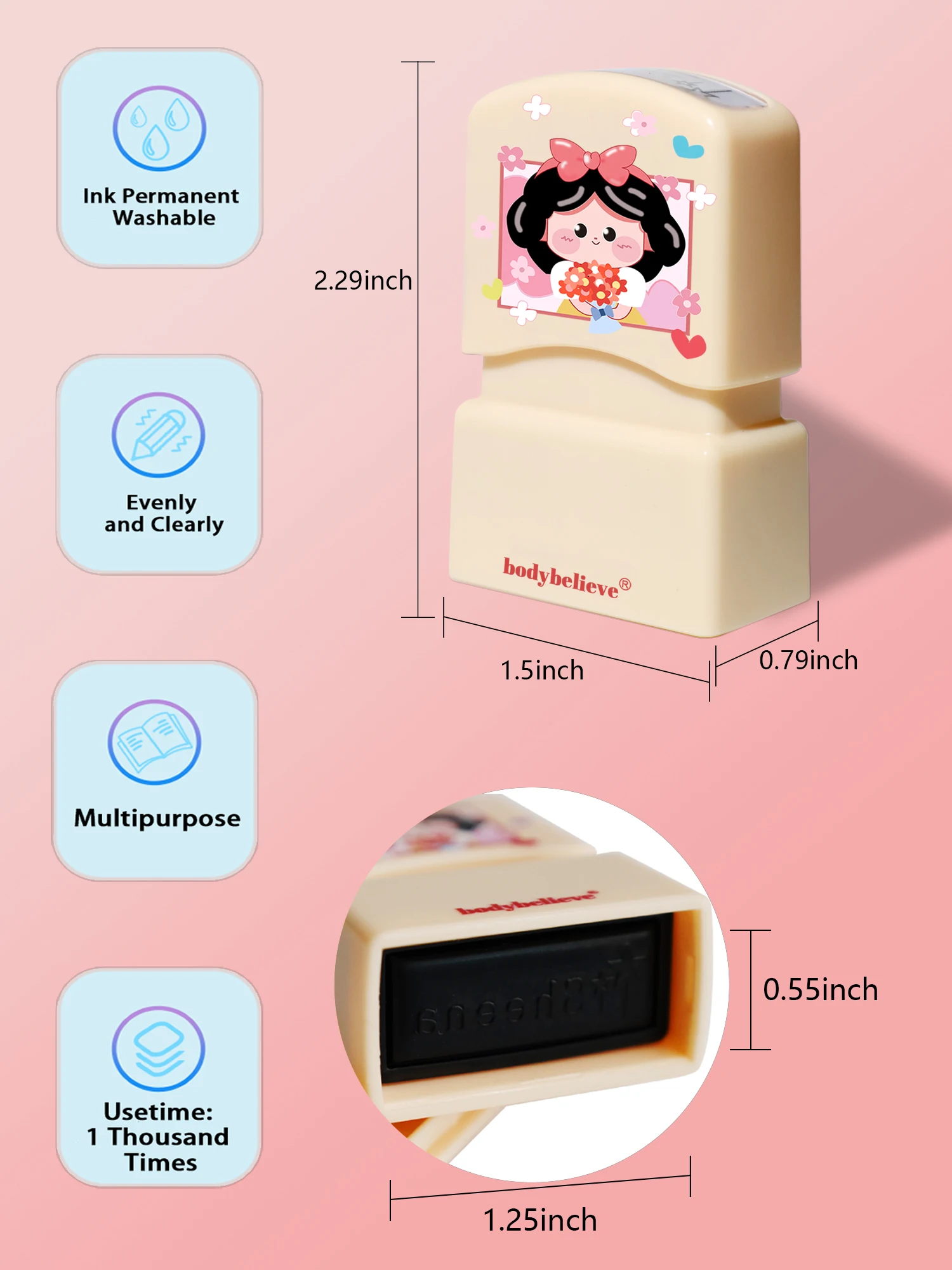 Name Stamp Waterproof Not Faded DIY Personalized For Baby Teachers Kids Clothing Toys