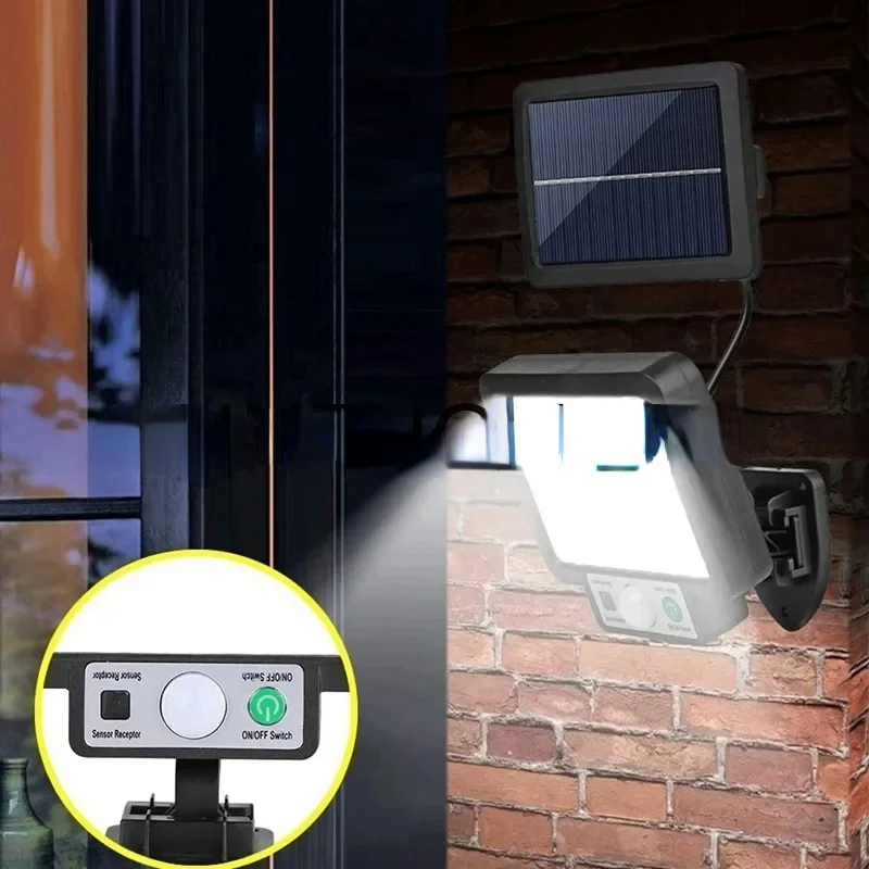 

Настенный светильник 3х светодиодный на солнечной батарее, водонепроницаемая лампа с датчиком движения и дистанционным управлением, садовый уличный светильник на солнечной батарее, 3 режима