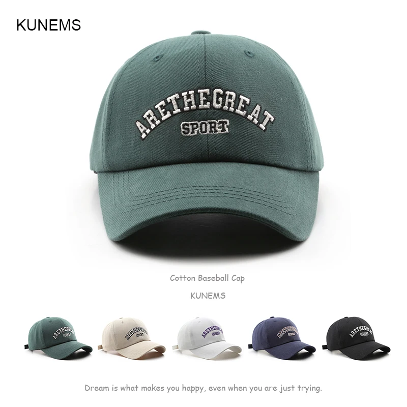 

KUNEMS Fashion Baseball Cap for Men and Women Letter Embroidery Sun Hat Cotton Snapback Caps Casual Outdoor Peaked Cap Unisex