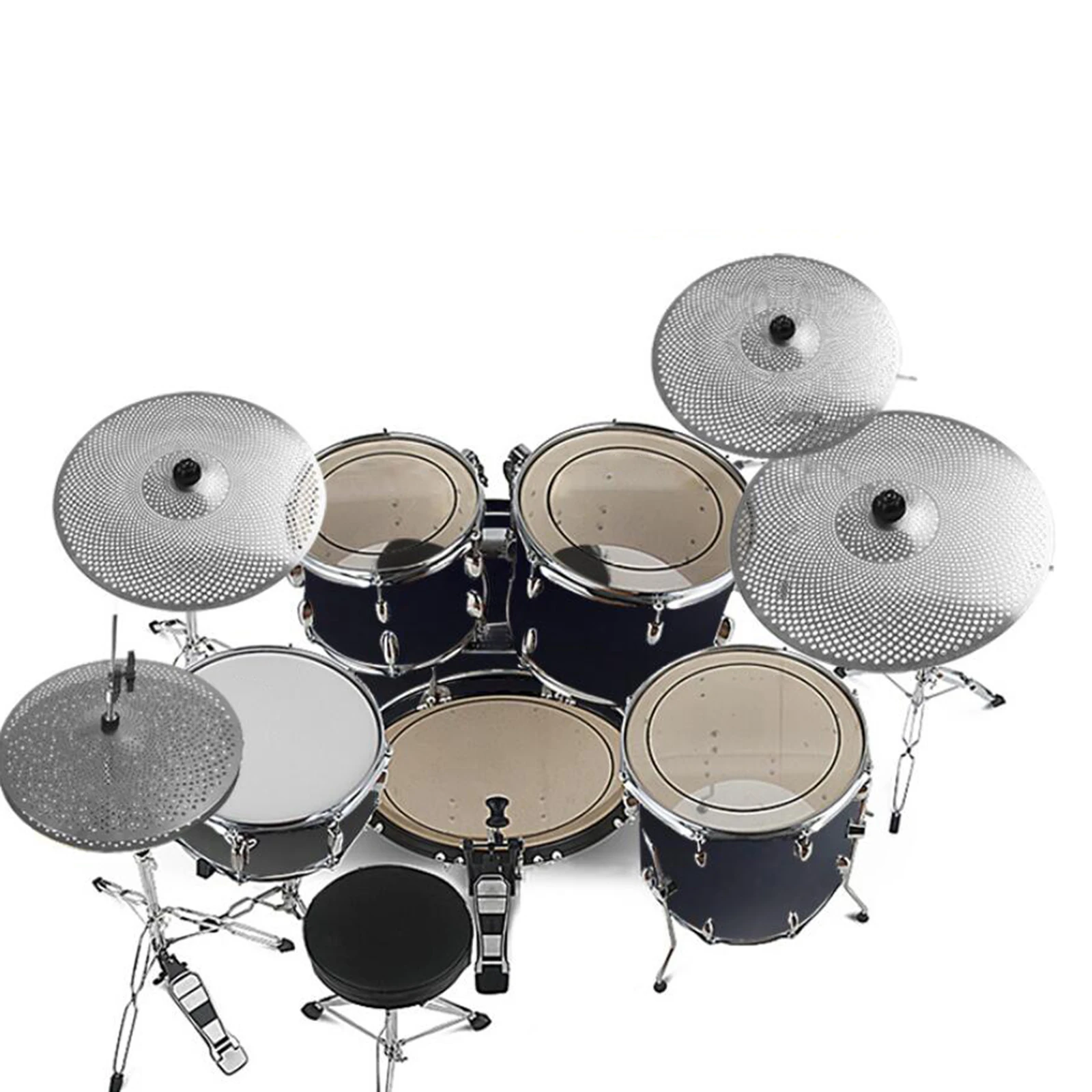 5x Low Volume Drummer Practice Cymbal Quiet Drumming Accessory Percussion Instrument Mute Cymbal Set For Beginners Practice Eqm