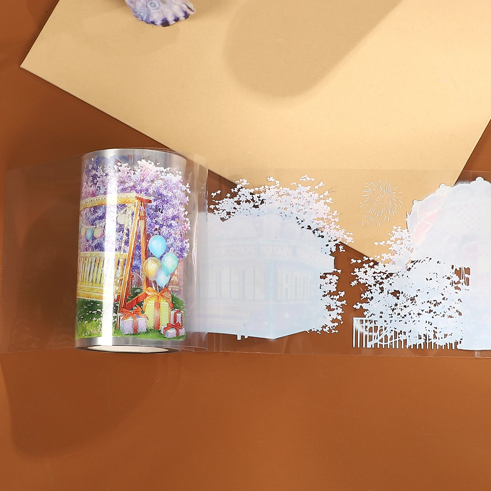 70mm*5m 빈티지 나이트 사쿠라 파라다이스 풍경 PET 테이프 크리에이티브 DIY 저널 재료 콜라주 스크랩북킹 문구류