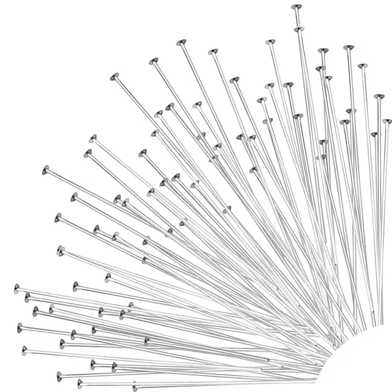 Stainless Steel Flat Head Pins 20/25/30/40/50mm Earrings Findings Needles For Jewelry Making Findings Accessories DIY Supplies