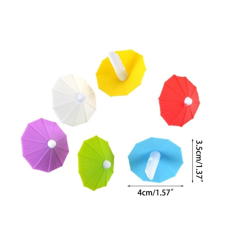 6Pcs Wine Glass Markers Umbrella Bar Accessory Glass Recognizer Cup Drink Marker Ornament Silicone Wine Brand Charm wine glass marker wine glass decorations