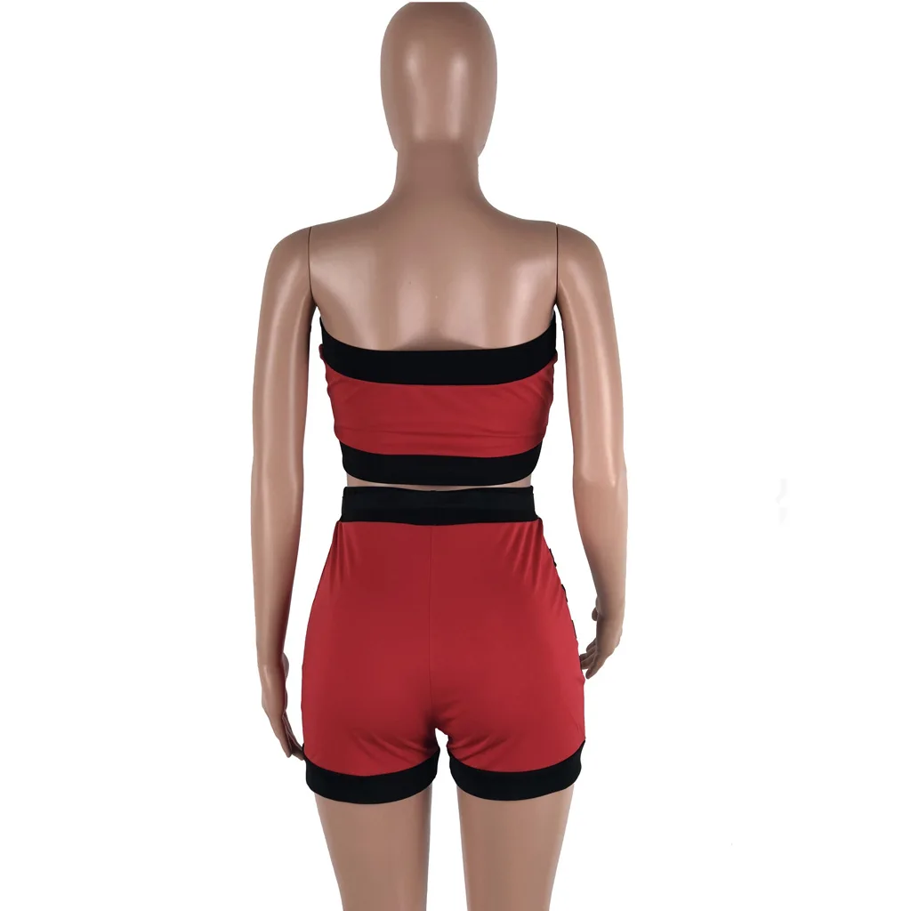 Primavera e Verão Conjunto de Duas Peças com Cinto Nova Venda Quente Sexy Feminino Cor Combinando Peito Shorts Casual Terno Esportivo 2022 31 Computers & Electronics