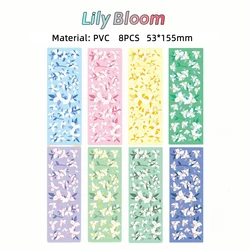Sparkly Korean Sticker Collection: Ultimate Cute & Aesthetic Designs for Journaling & Crafting (Lily Bloom 8PCS)