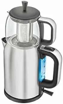 Steel Turkish Tea Maker, Samovar, Electric Kettle, with Boil-Dry Protection 3