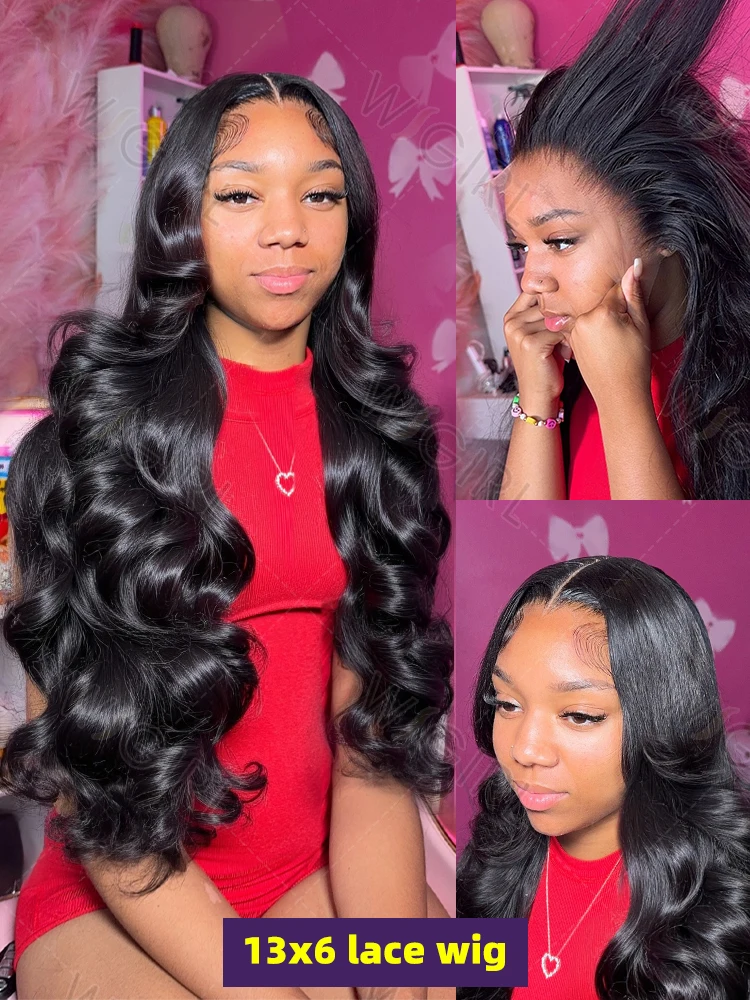 Human Hair Wig 200 Density 30 36 Inch 13x6 HD Transparent Body Wave Lace Front Brazilian Wavy 13x4 Lace Frontal