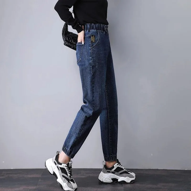 High Waist Ankle-length Pantalones Women's Jogger Jeans Spring Fall Casual Baggy Harem Denim Pants Korean New Straight Vaqueros