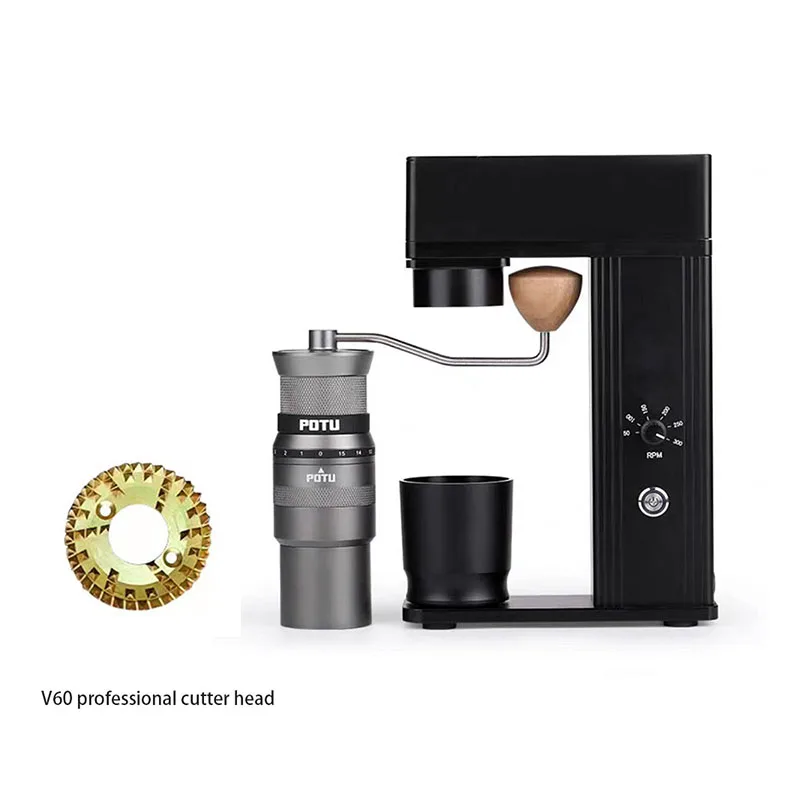 Coffee Grinder 28mm Titanium Plated Conical Burrs Quiet Slow Grinding 60  R/Min Stepless Adjustment Cup Dia. 5.6cm