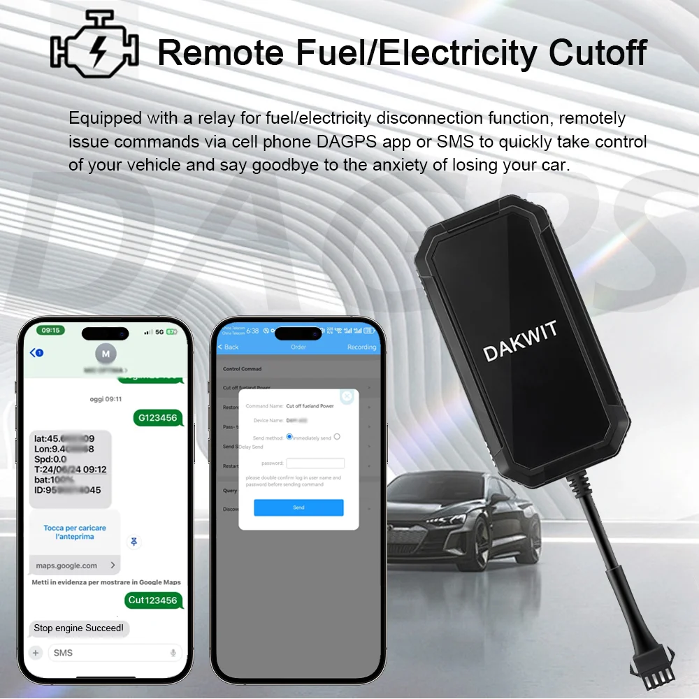 DAGPS 4G TK300 relay Cut Off Oil Power Builtin Battery GPS tracker for Car Motorcycle Vehicle online tracking so